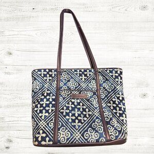 Vera Bradley Tote Bag Medium size Zippered and small side zip